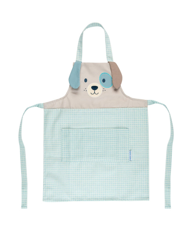Children's apron with a dog design on a white background