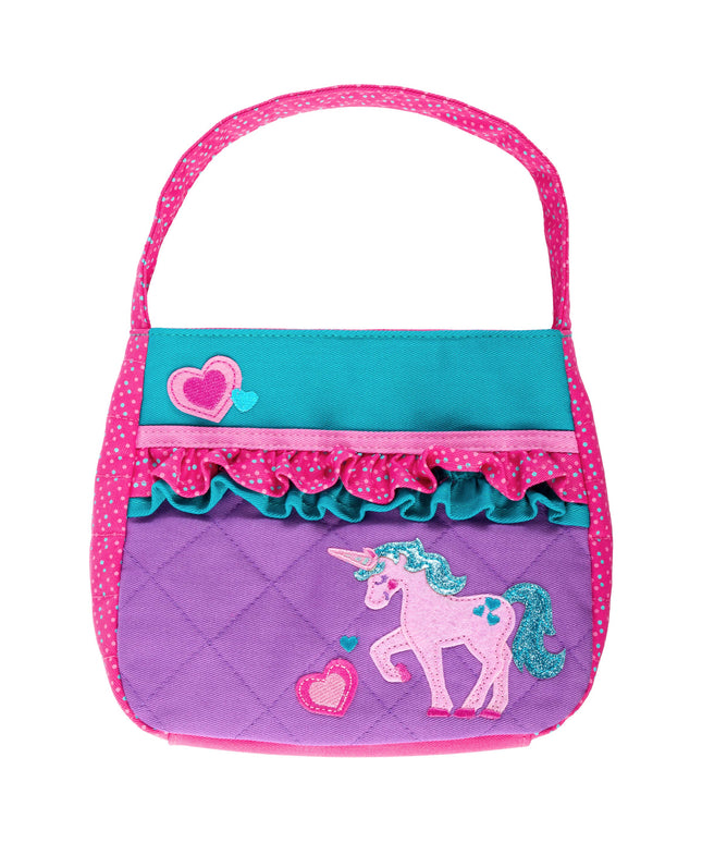 Children's handbag with a unicorn design on a white background
