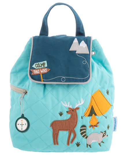 Children's backpack with nature-themed design on a white background