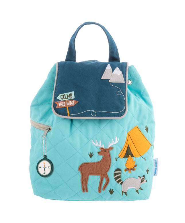 Children's backpack with nature-themed design on a white background