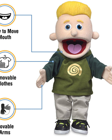 Silly Puppets Eddie Puppet – 14" Peach Skin Hand Puppet