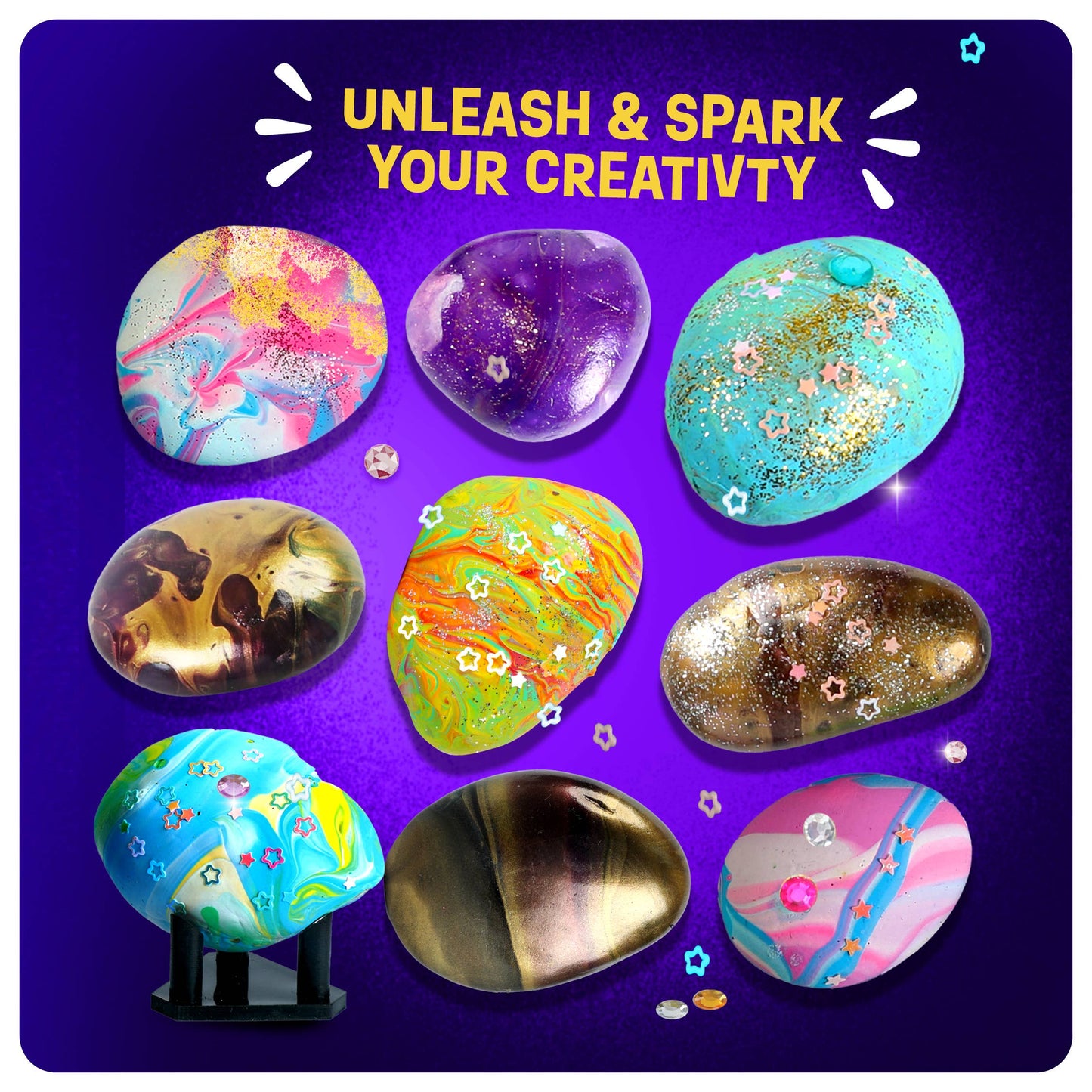 Dan&Darci - Paint Pouring Rocks for Kids - Rock Painting Kit, Craft Kit