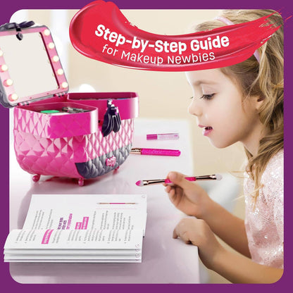 Dan&Darci - Light Up Makeup Kit for Kids - Real Girls Make Up Set