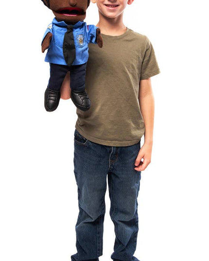 Silly Puppets Policeman Puppet – 14" Black Hand Puppet