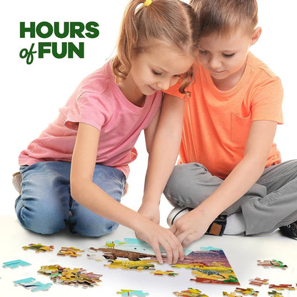 Dan&Darci - Glow in The Dark 100 Piece Dinosaur Puzzle for Kids