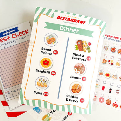 My First Restaurant Pretend Play Kit - Made In U.S