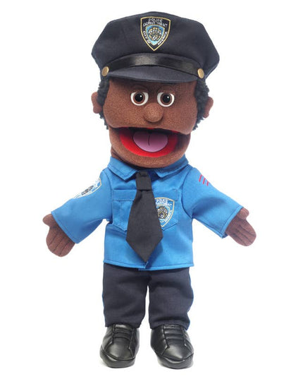 Silly Puppets Policeman Puppet – 14" Black Hand Puppet