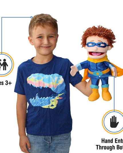 Silly Puppets Superhero Puppet – 14" Peach Skin Hand Puppet
