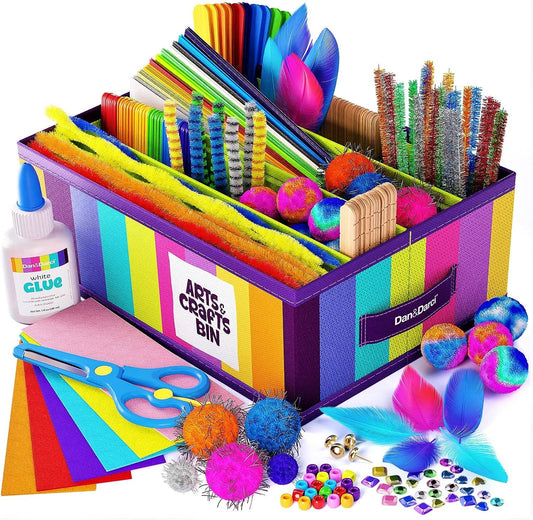 Dan&Darci - Arts & Crafts Supplies Kit  - with Storage Bin