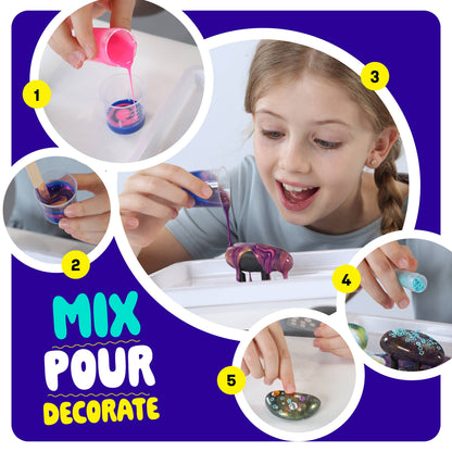 Dan&Darci - Paint Pouring Rocks for Kids - Rock Painting Kit, Craft Kit