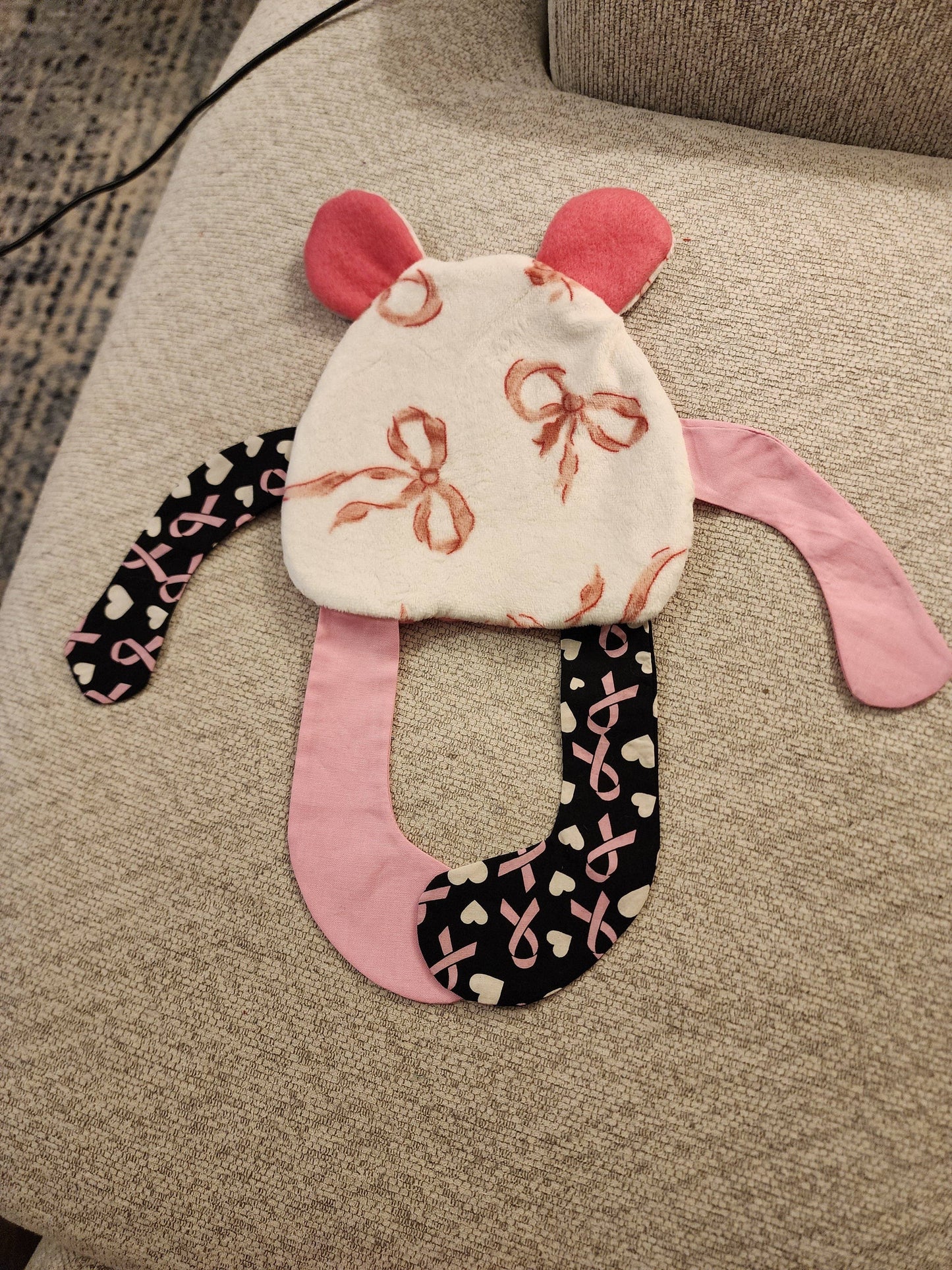Rosie Ribbon Bunny Plush Fidget - Breast Cancer Awareness Edition - Made In U.S