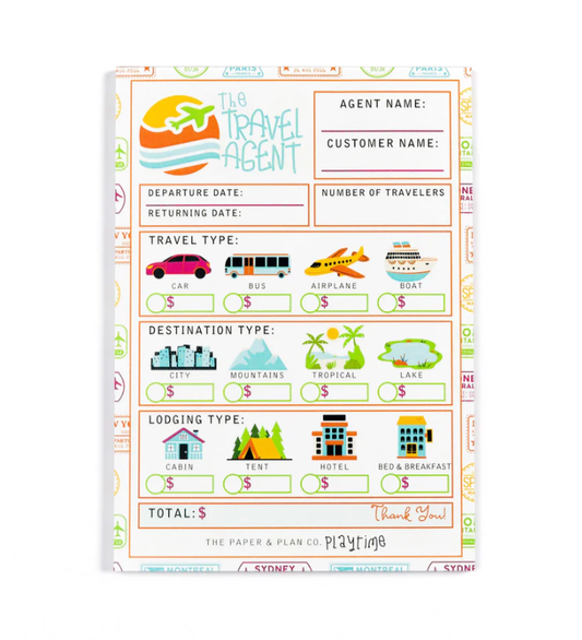 Kids Travel Agent Playtime Pad - Imaginative Vacation Planner for Kids - Made In U.S