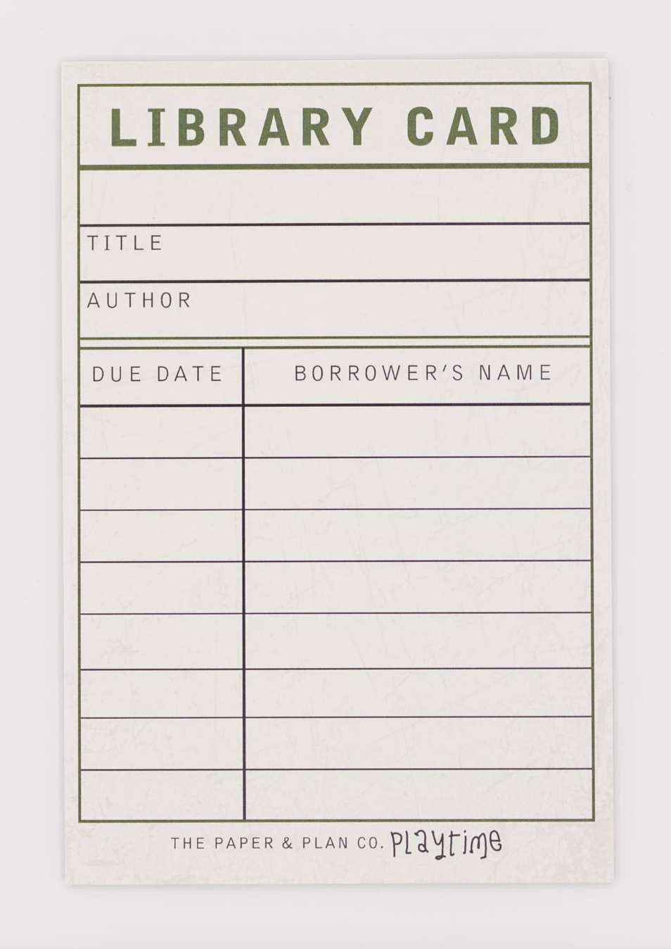 Kids Playtime Pad Library Card - Play Librarian & Organize Books - Made In U.S
