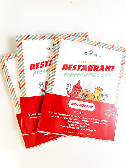 My First Restaurant Pretend Play Kit - Made In U.S