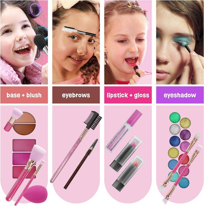 Dan&Darci - Light Up Makeup Kit for Kids - Real Girls Make Up Set
