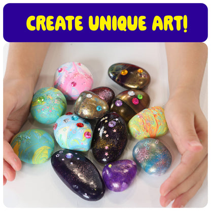 Dan&Darci - Paint Pouring Rocks for Kids - Rock Painting Kit, Craft Kit