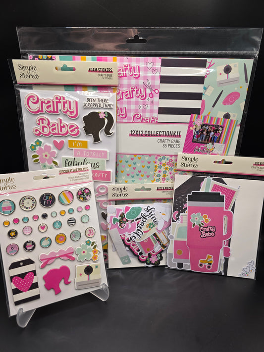 Simple Stories - Crafty Babe Scapbook Kit - 230 pieces