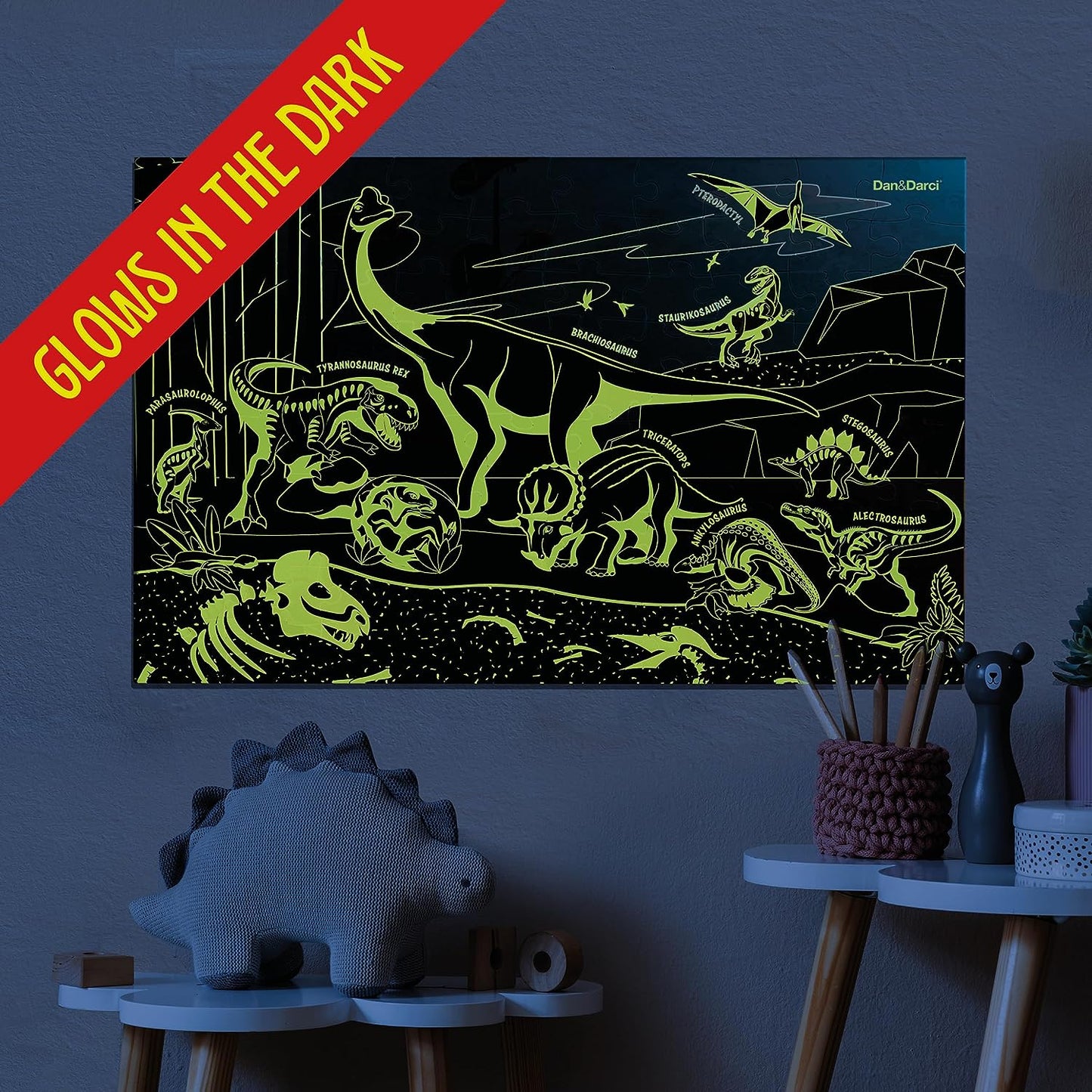 Dan&Darci Glow in the Dark Dino Puzzle